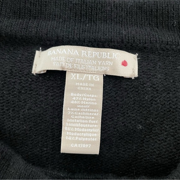 Banana Republic Merino Wool Cashmere Double Breasted Faux Fur Cuff Knit Sweater - Picture 8 of 8